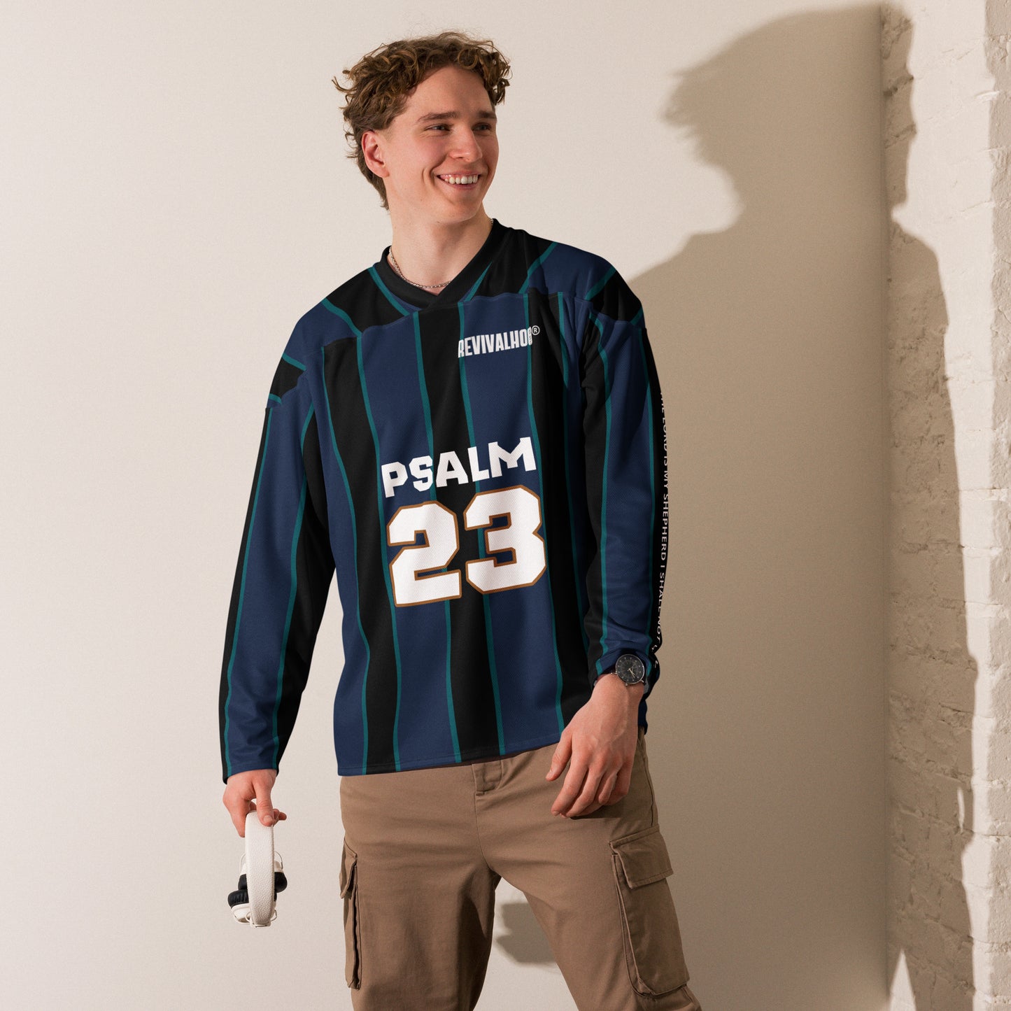 REVIVALHOOD® PSALM 23 V-Neck Long Sleeve Jersey