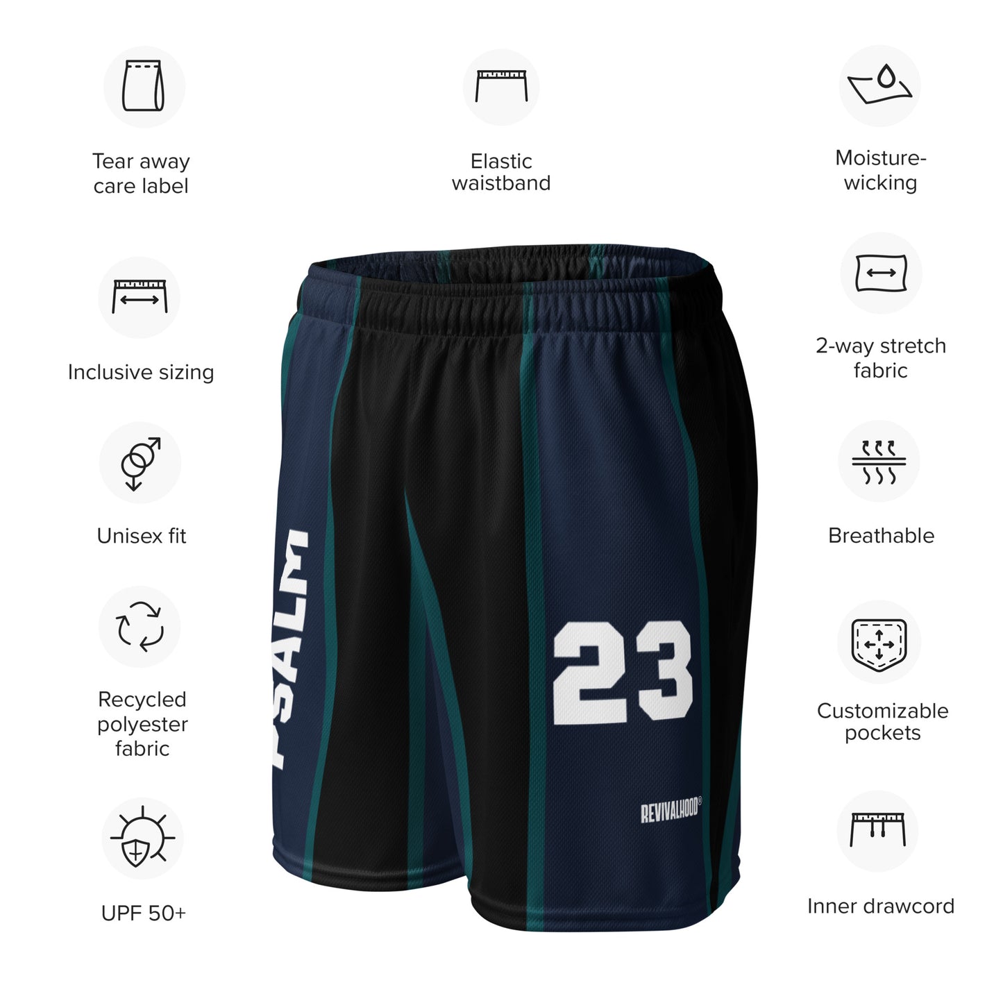 REVIVALHOOD® PSALM 23 Unisex Mesh Shorts