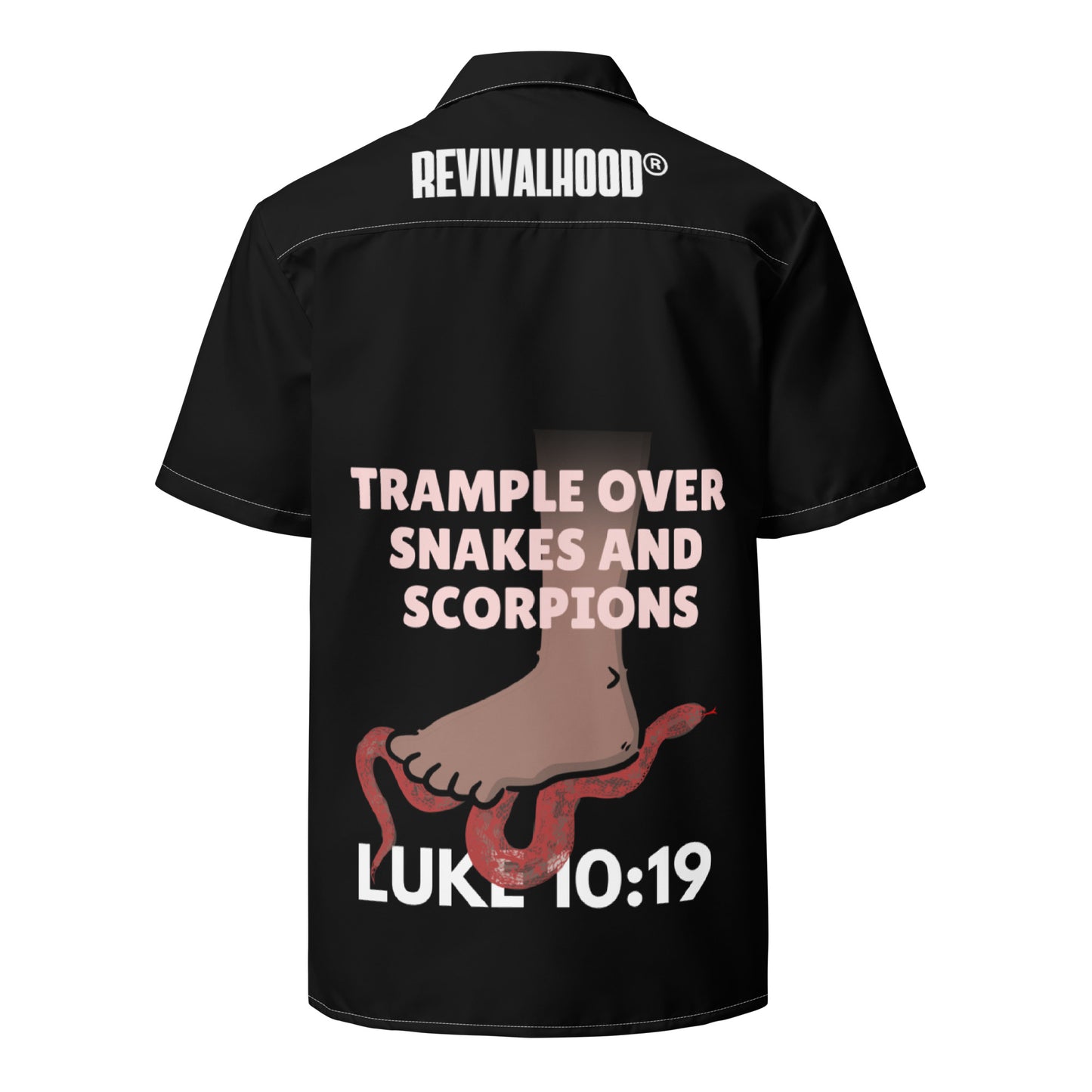 REVIVALHOOD® TRAMPLE OVER SNAKES Unisex button shirt