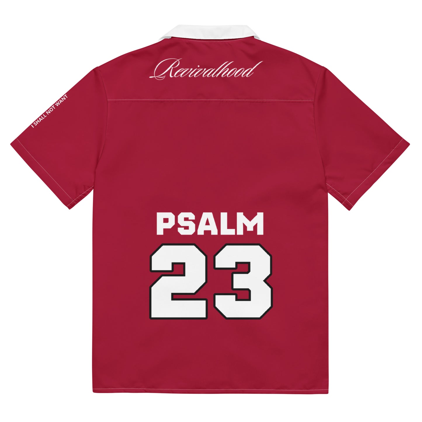 REVIVALHOOD® PSALM 23 (RED) Unisex button shirt