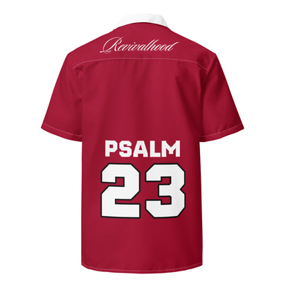 REVIVALHOOD® PSALM 23 (RED) Unisex button shirt