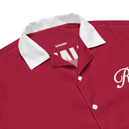 REVIVALHOOD® PSALM 23 (RED) Unisex button shirt