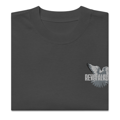 REVIVALHOOD® Oversized faded t-shirt with embroidered dove