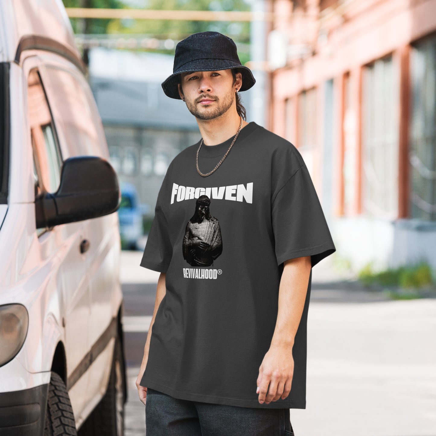 REVIVALHOOD® Forgiven Oversized Faded T-Shirt