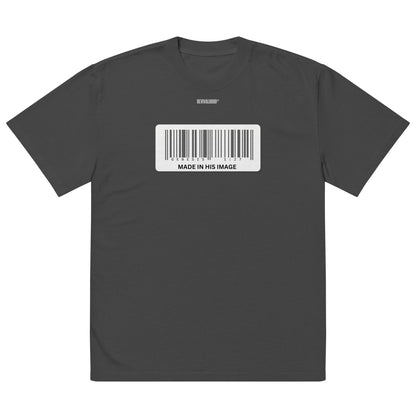 REVIVALHOOD® MADE IN HIS IMAGE BARCODE Oversized faded t-shirt