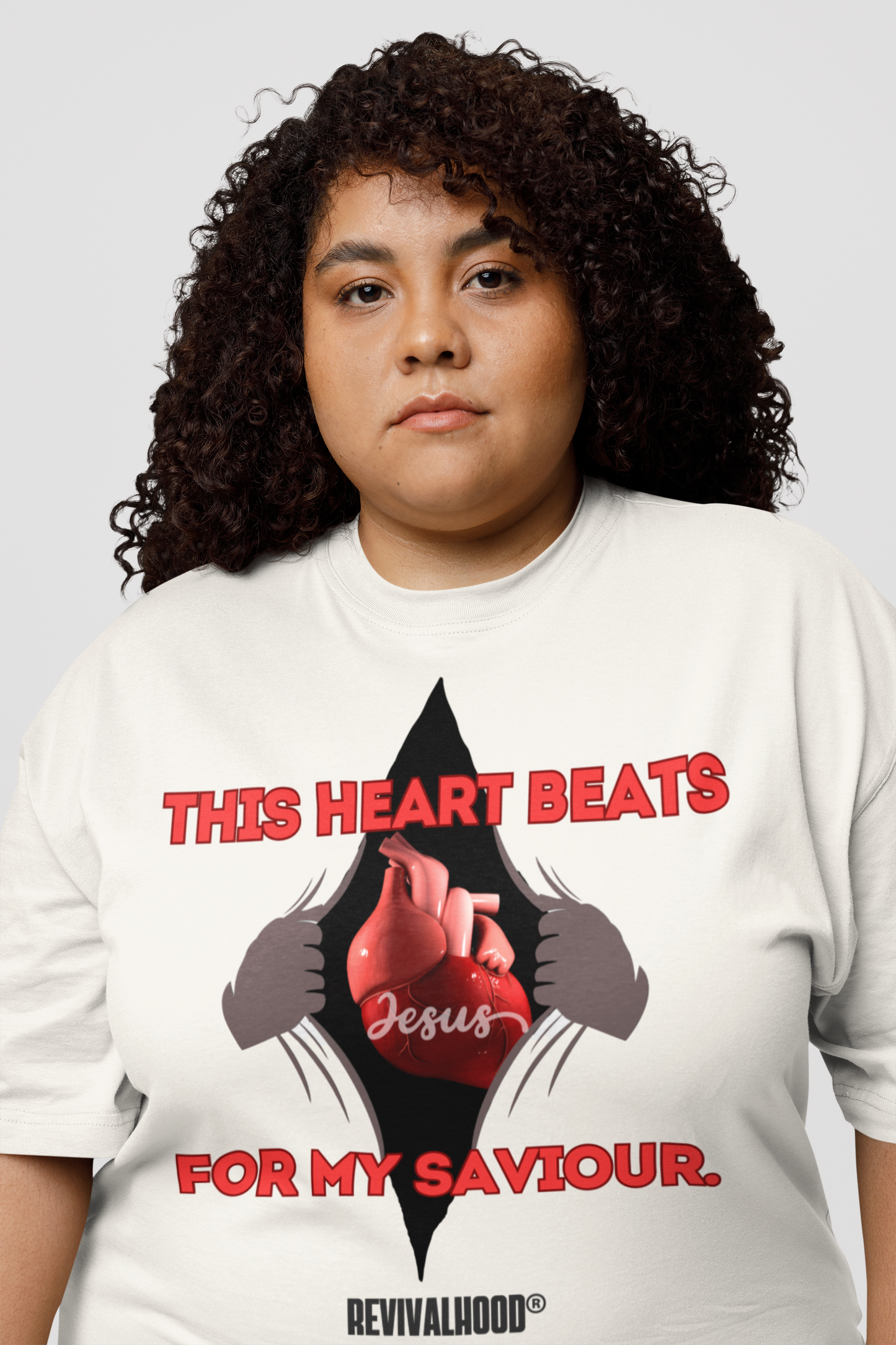 REVIVALHOOD® HEART BEATS Oversized faded t-shirt