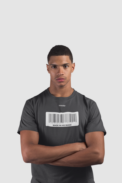 REVIVALHOOD® MADE IN HIS IMAGE BARCODE Oversized faded t-shirt